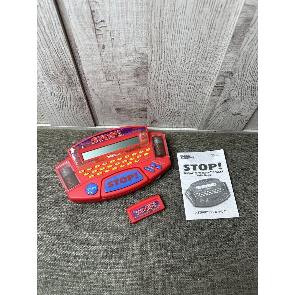 STOP Word Game Electronic Handheld Trivia Tiger Electronics 1998 w/ Manual